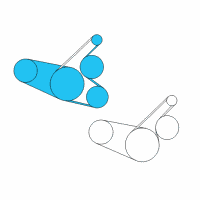 OEM 2005 Scion xB Power Steering Belt Diagram - 90916-02711