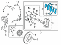 OEM 2019 Hyundai Kona Electric Front Disc Brake Pad Kit Diagram - 58101-J9A00