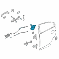 OEM Honda Civic Latch Assembly, Right Rear Door Power Diagram - 72610-TEX-Y01