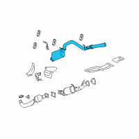 OEM 2009 Chevrolet Silverado 2500 HD Exhaust Muffler Assembly (W/ Exhaust Pipes & Exhaust Cooler) Diagram - 25995867