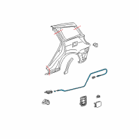 OEM 2003 Toyota Matrix Fuel Door Release Cable Diagram - 7703501040