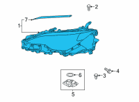 OEM Lexus LS500h Unit, Headlamp W/Gas Diagram - 81145-50D40