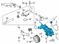 OEM 2022 Ford F-150 PUMP ASY - WATER Diagram - ML3Z-8501-E