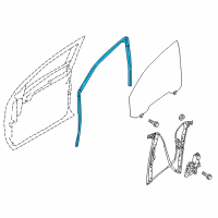 OEM 2019 Nissan Titan XD Glass Run Rubber-Front Door RH Diagram - 80330-EZ02A