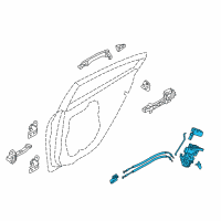 OEM 2015 Kia Forte Koup Rear Door Latch Assembly, Left Diagram - 81410A7011