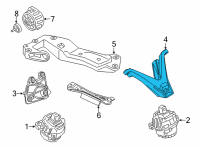 OEM 2021 BMW M550i xDrive Engine Mount Bracket Left Diagram - 22-11-7-853-647