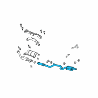 OEM 2001 Chevrolet Monte Carlo Exhaust Muffler Assembly (W/ Exhaust Pipe & Tail Pipe) Diagram - 10315291