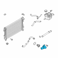 OEM 2019 Ford Explorer Thermostat Outlet Diagram - AA5Z-8592-A