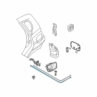 OEM 2010 Chevrolet Aveo Cable, Fuel Tank Filler Door Latch Release Diagram - 96540936