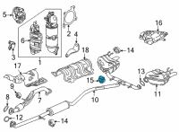 OEM 2011 Acura TL Rubber, Exhaust Mounting Diagram - 18215-TA0-A01