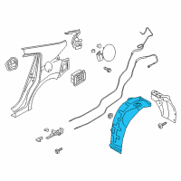 OEM 2020 Hyundai Elantra Rear Wheel Front Piece Guard, Left Diagram - 86823-F3500