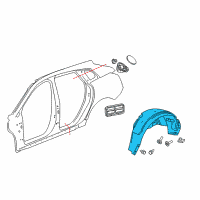 OEM 2013 Cadillac SRX Wheelhouse Liner Diagram - 22868766