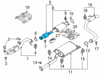 OEM 2019 Kia Sedona Center Muffler Complete Diagram - 28600A9220