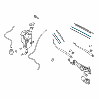 OEM 2019 Hyundai Veloster Wiper Blade Rubber Assembly(Drive) Diagram - 98351-1R000