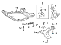 OEM 2020 Toyota Avalon Lower Control Arm Rear Bolt Diagram - 90119-A0459