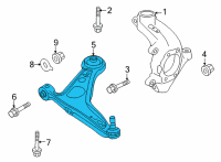 OEM Nissan Rogue Link COMPL-Transverse, RH Diagram - 54500-6RA0B