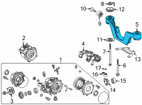 OEM 2021 Toyota Highlander Front Support Diagram - 52380-0E040