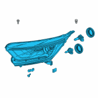 OEM 2018 Honda CR-V Headlight Assembly, Passenger Side Diagram - 33100-TLA-A01