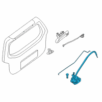 OEM Nissan Xterra Back Door Lock & Remote Control Assembly Diagram - 90500-EA00B