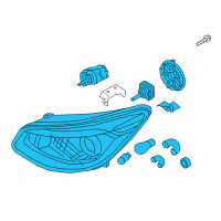 OEM 2015 Kia Soul Passenger Side Headlight Assembly Diagram - 92102B2130