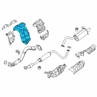 OEM 2010 Nissan Sentra Exhaust Manifold With Catalytic Converter Passenger Side Diagram - 14002-JA80A