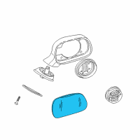 OEM 2002 BMW Z3 Mirror Glass Plane Diagram - 51-16-8-397-877