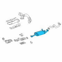 OEM 2001 Toyota 4Runner Muffler & Pipe Diagram - 17403-62170