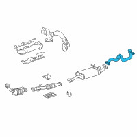 OEM 1997 Toyota 4Runner Muffler & Tail Pipe Diagram - 17405-62030