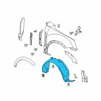 OEM Saturn Fender Liner Diagram - 22890048