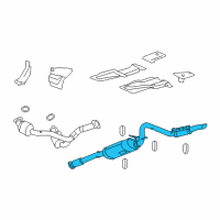 OEM 2009 Chevrolet Tahoe Exhaust Muffler Assembly (W/ Resonator, Exhaust & Tail Pipe Diagram - 20882403