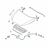 OEM 2016 Kia Sorento Cable Assembly-Hood Latch Diagram - 81190C6100