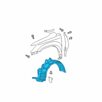 OEM Lexus RX330 Shield Sub-Assy, Front Fender Splash, RH Diagram - 53805-0E010