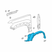 OEM 2017 Toyota Tacoma Fender Liner Diagram - 53876-04080