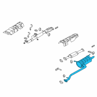 OEM 2001 Hyundai XG300 Tail With Muffler Pipe Diagram - 28700-39315