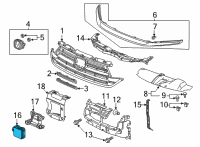 OEM 2022 Honda Odyssey RADAR SUB-ASSY Diagram - 36803-THR-A01