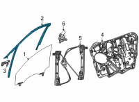 OEM Jeep Grand Cherokee L Front Door Glass Diagram - 68375908AD