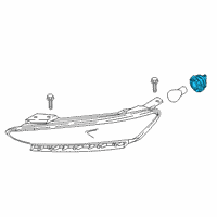 OEM 2021 Hyundai Kona Electric Front Turn Signal Lamp Socket & Holder Assembly Diagram - 92165-J9010