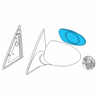 OEM 2001 BMW M5 Mirror Glass, Heated, Plane, Left Diagram - 51-16-2-498-931