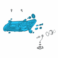 OEM 2015 Acura ILX Right Headlight Diagram - 33101-TX6-A11