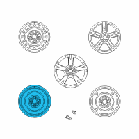 OEM 2009 Pontiac Vibe Wheel Rim, 17X4 Compact Spare Diagram - 19184111