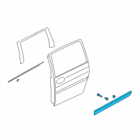 OEM 2008 Hyundai Entourage Moulding Assembly-Rear Door Waist Line, LH Diagram - 87721-4J000-9B