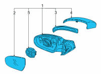 OEM Kia Seltos Outside Mirror Assembly Diagram - 87610Q5150