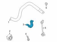 OEM 2022 Chevrolet Silverado 3500 HD Stabilizer Bar Bracket Diagram - 84396074