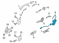 OEM Kia Seltos Rear Door Latch Assembly Diagram - 81420Q5000