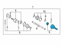 OEM 2012 Nissan Quest Joint Assy-Outer Diagram - 39211-1AA0A