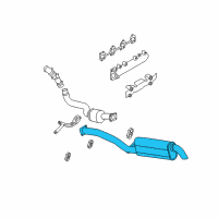OEM 2007 GMC Sierra 3500 Classic Exhaust Muffler Assembly (W/ Exhaust Pipe & Tail Pipe) Diagram - 15229355