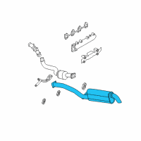 OEM 2004 GMC Sierra 3500 Muffler Asm-Exhaust (W/ Exhaust Pipe & Tail Pipe) Diagram - 15131905