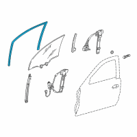 OEM Honda Civic Channel, Left Front Door Run Diagram - 72275-S04-003