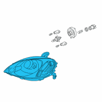 OEM 2001 Honda Insight Headlight Unit, Driver Side Diagram - 33151-S3Y-A01
