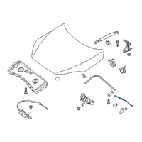 OEM 2021 Infiniti QX50 Hood Lock Control Cable Assembly Diagram - 65621-5NA0A